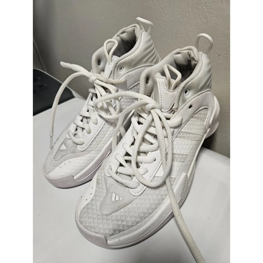 Adidas Womens Exhibit Select IG6627 White Basketball Shoes Sneakers Size 7